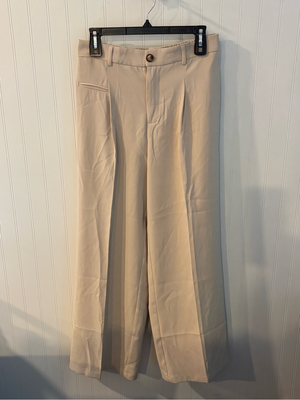 PRETTYGARDEN Beige Wide Leg Dress Pants Size S High Rise Workwear